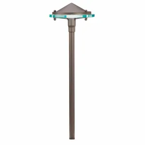 12V Glass & Metal Landscape Path Light Textured Architectural Bronze