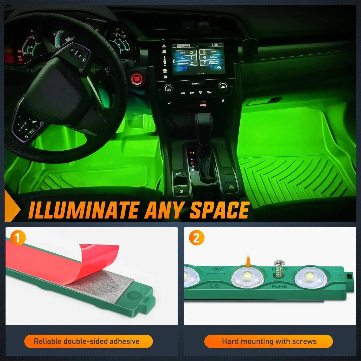 24 LEDs Green Ultra-Bright Light Kit (8 Pcs)