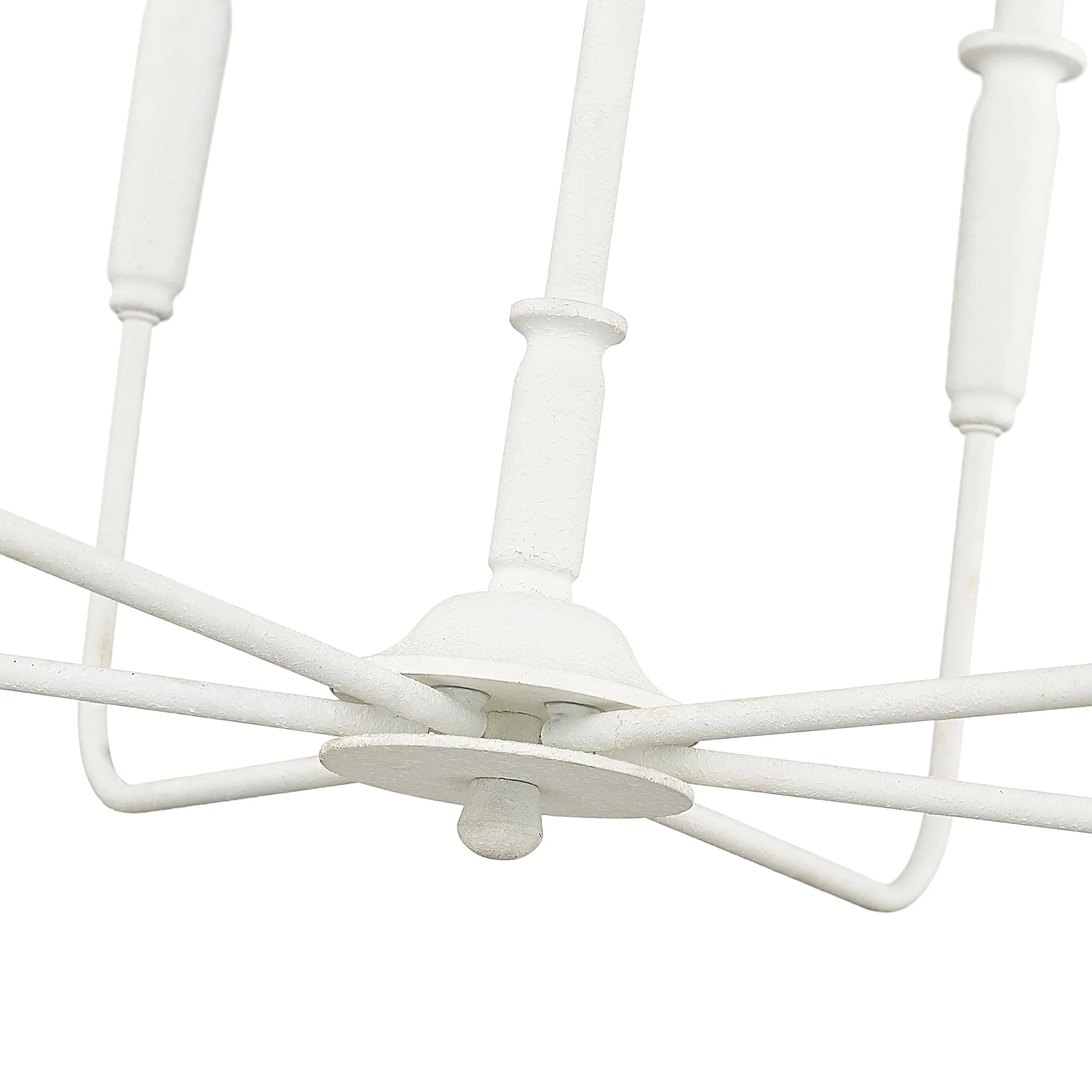 6 Lamps Savanne Chandelier - Textured White - 24.1in Diameter - E12 Candelabra Base