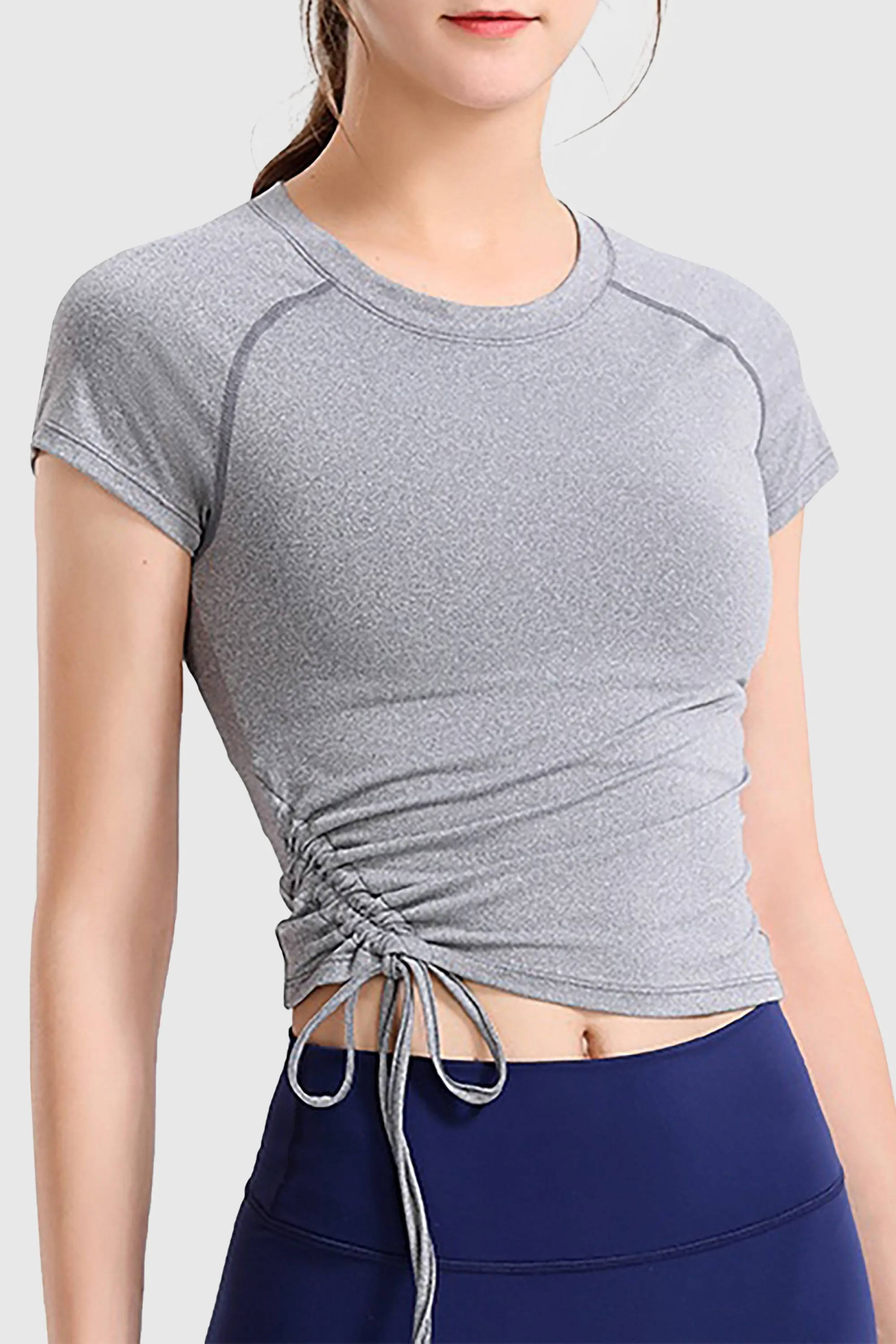 Asymmetric Self-Tie T-Shirt