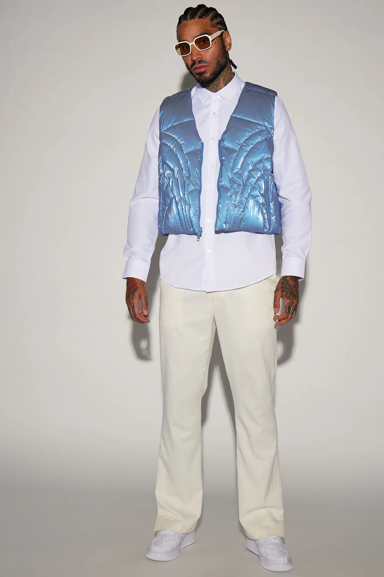 Avalon Cropped Tactical Padded Vest - Blue