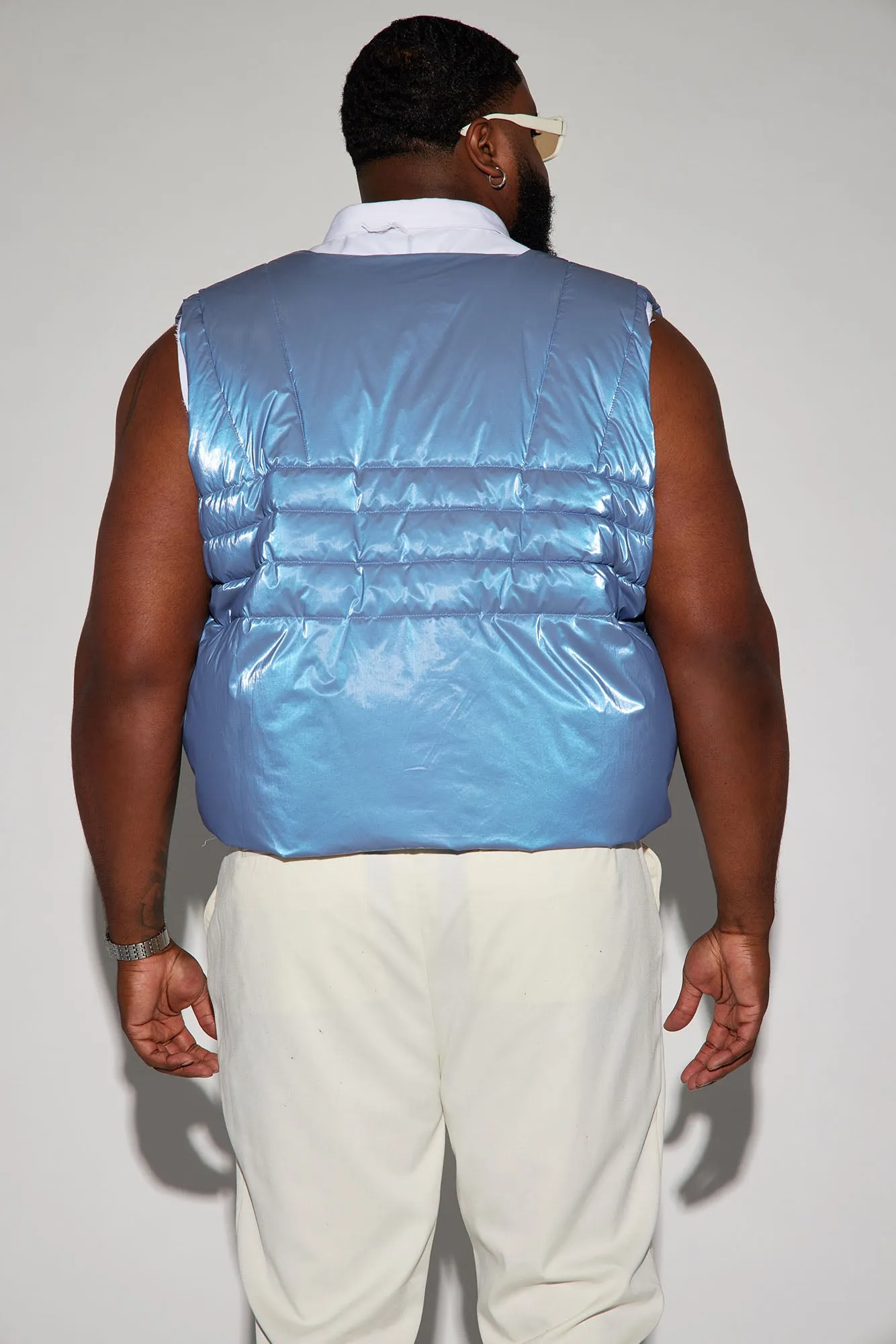 Avalon Cropped Tactical Padded Vest - Blue