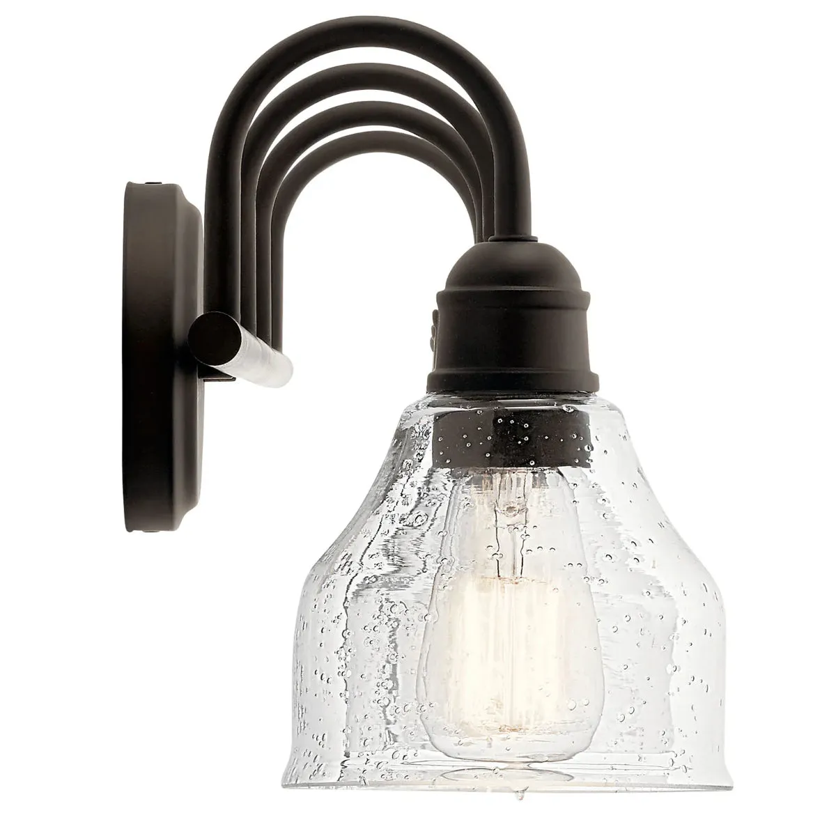 Avery 34 In 4-Lights Bathroom Vanity Light With Clear Fluted Glass, Bronze Finish