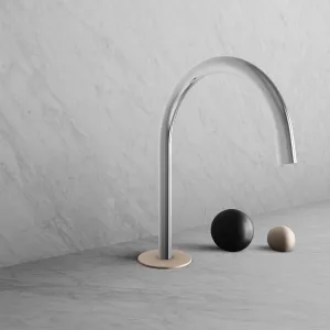 BARiL B35-8100-00L-CH-120 Wall-Mounted Lavatory Faucet Spout With Deck Mounted Handles