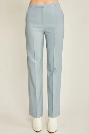 Blue Stone Woven Solid Formal Long Pants