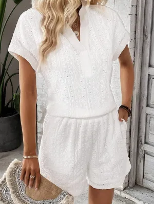 Bohemian Eyelet Shorts Set