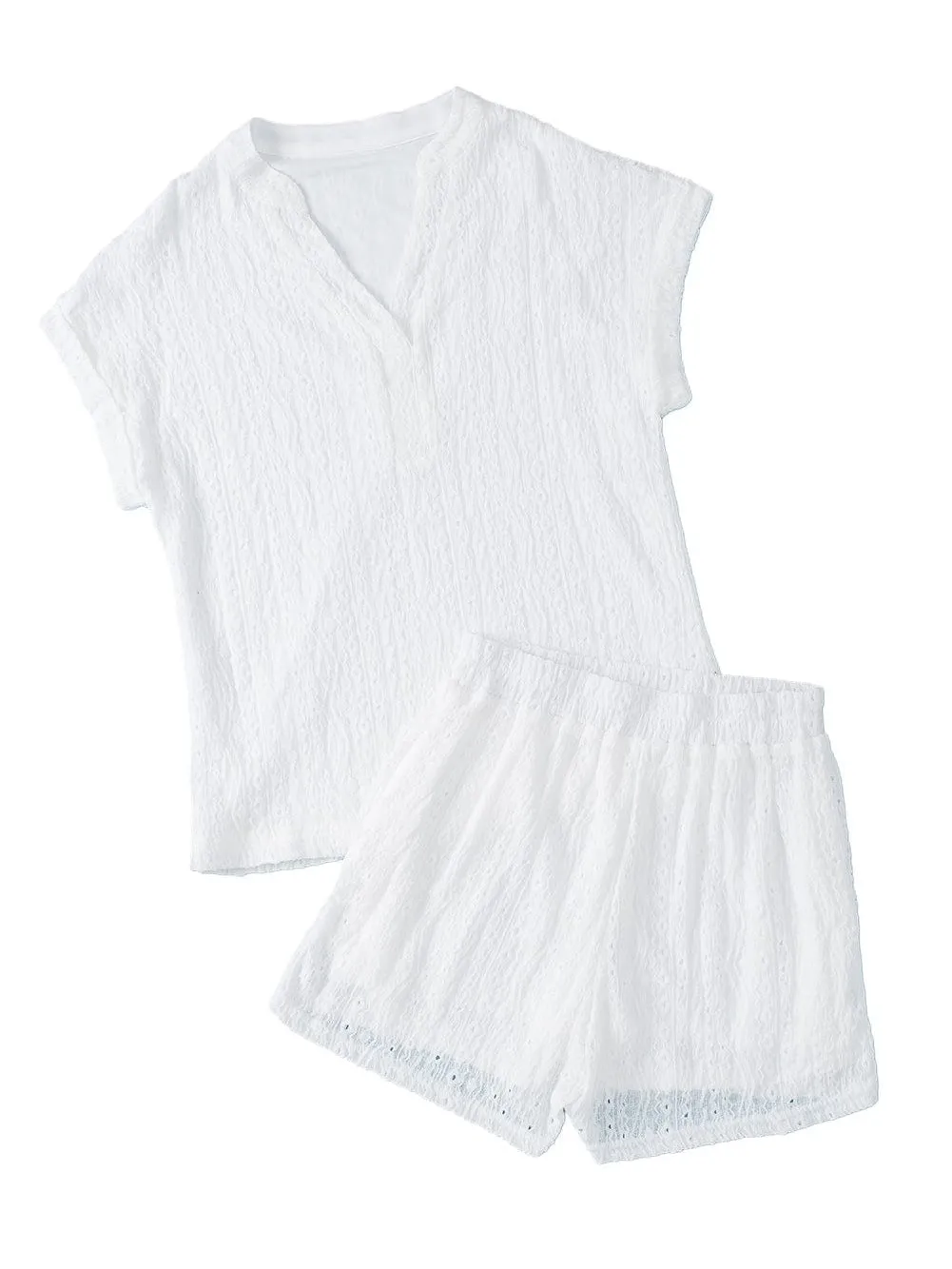Bohemian Eyelet Shorts Set