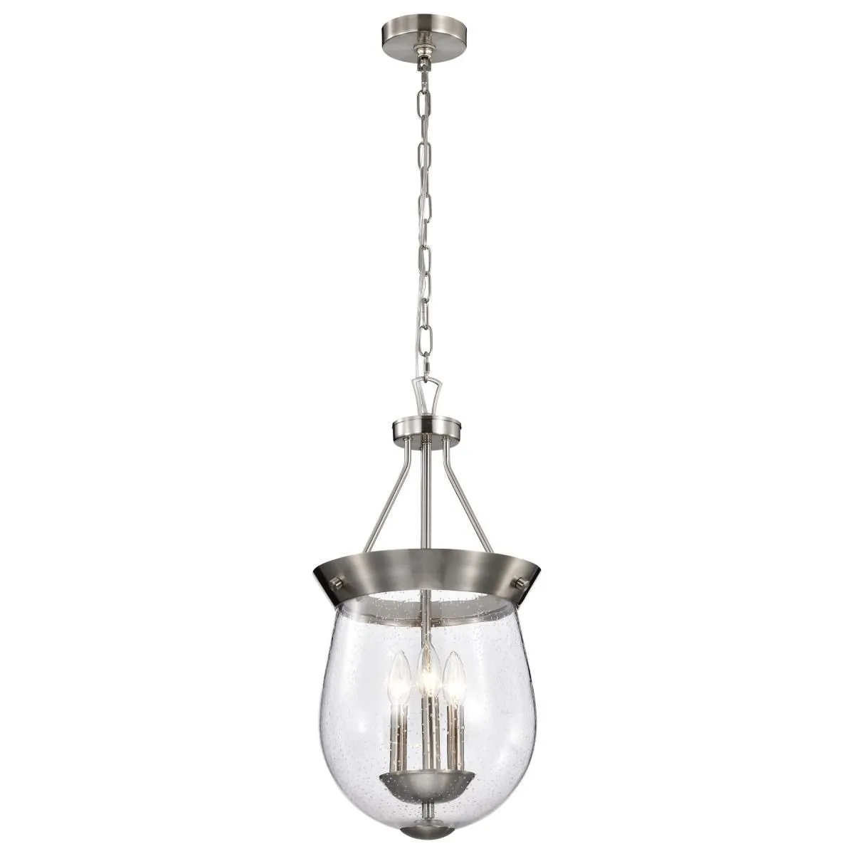 Boliver 12 in. 3 lights Pendant Light Brushed Nickel Finish