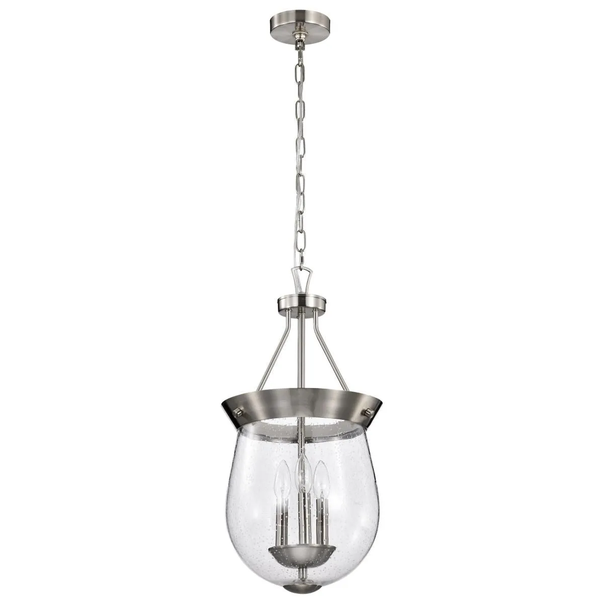 Boliver 12 in. 3 lights Pendant Light Brushed Nickel Finish