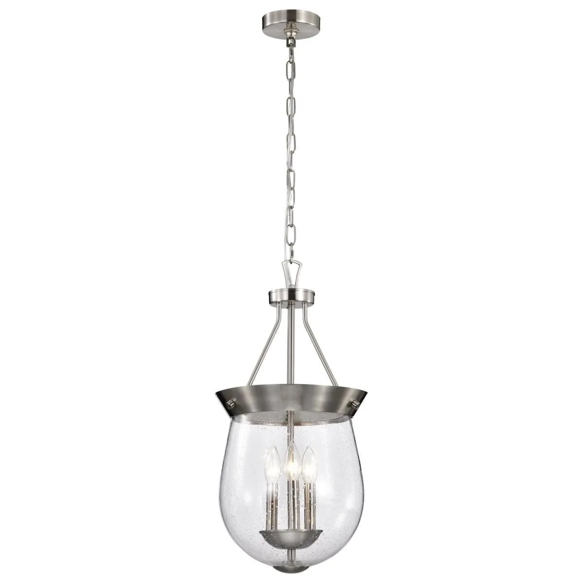 Boliver 12 in. 3 lights Pendant Light Brushed Nickel Finish