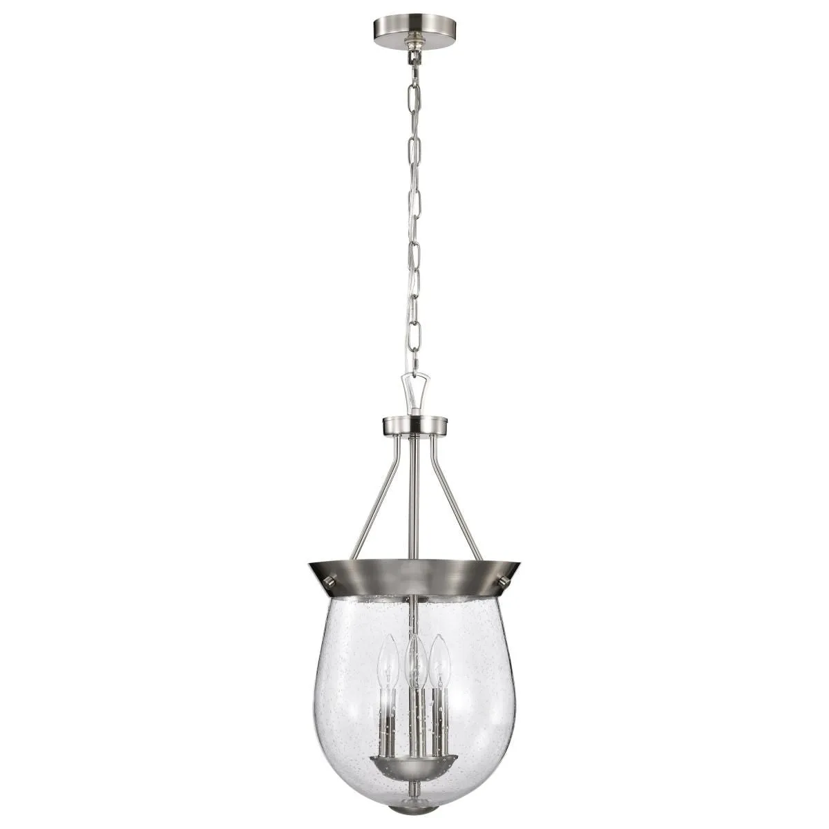 Boliver 12 in. 3 lights Pendant Light Brushed Nickel Finish