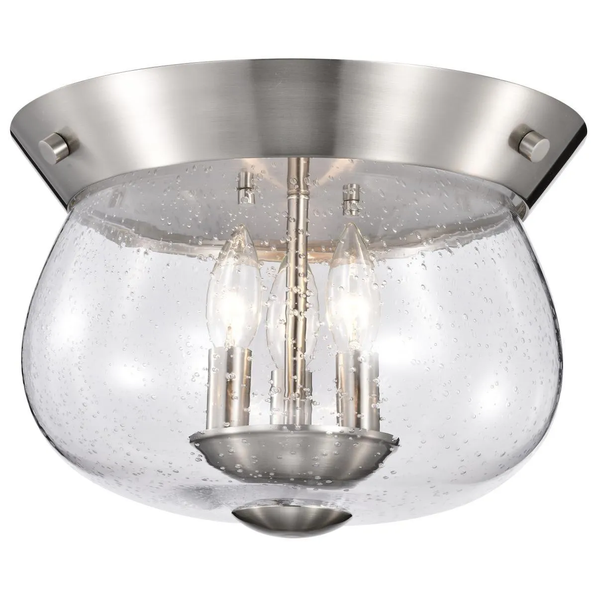 Boliver 14 in. 3 lights Flush Mount Light Brushed Nickel Finish