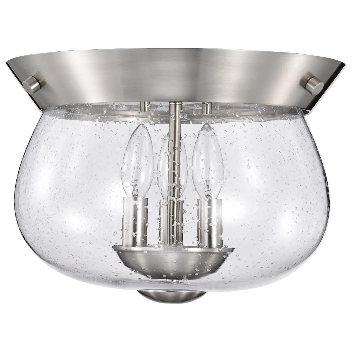 Boliver 14 in. 3 lights Flush Mount Light Brushed Nickel Finish