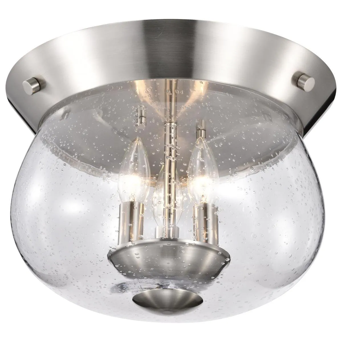 Boliver 14 in. 3 lights Flush Mount Light Brushed Nickel Finish