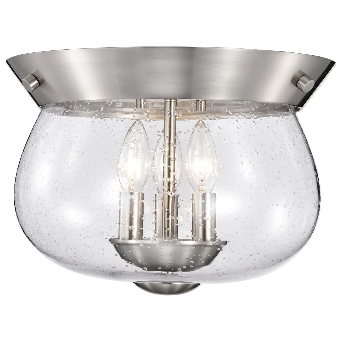 Boliver 14 in. 3 lights Flush Mount Light Brushed Nickel Finish
