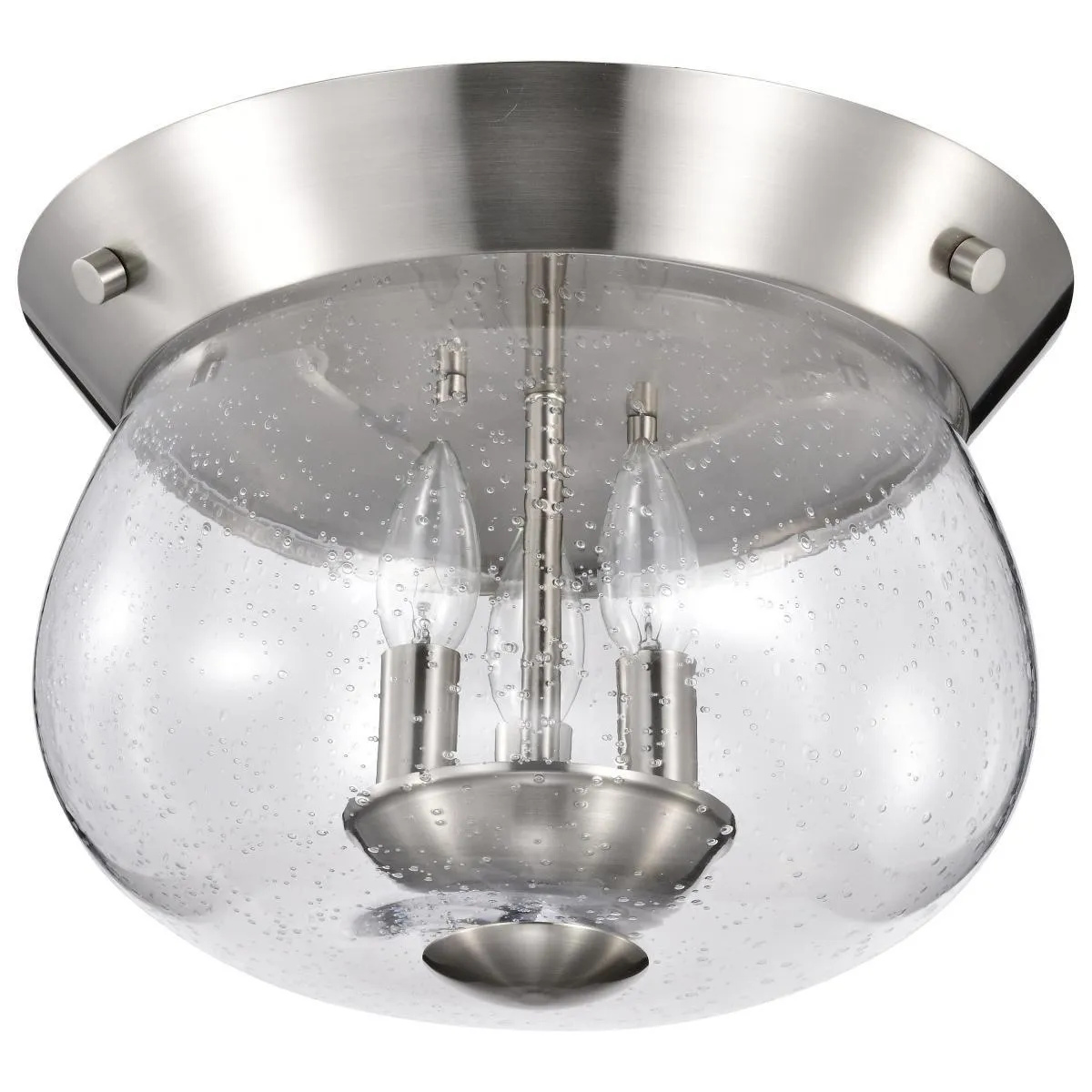 Boliver 14 in. 3 lights Flush Mount Light Brushed Nickel Finish