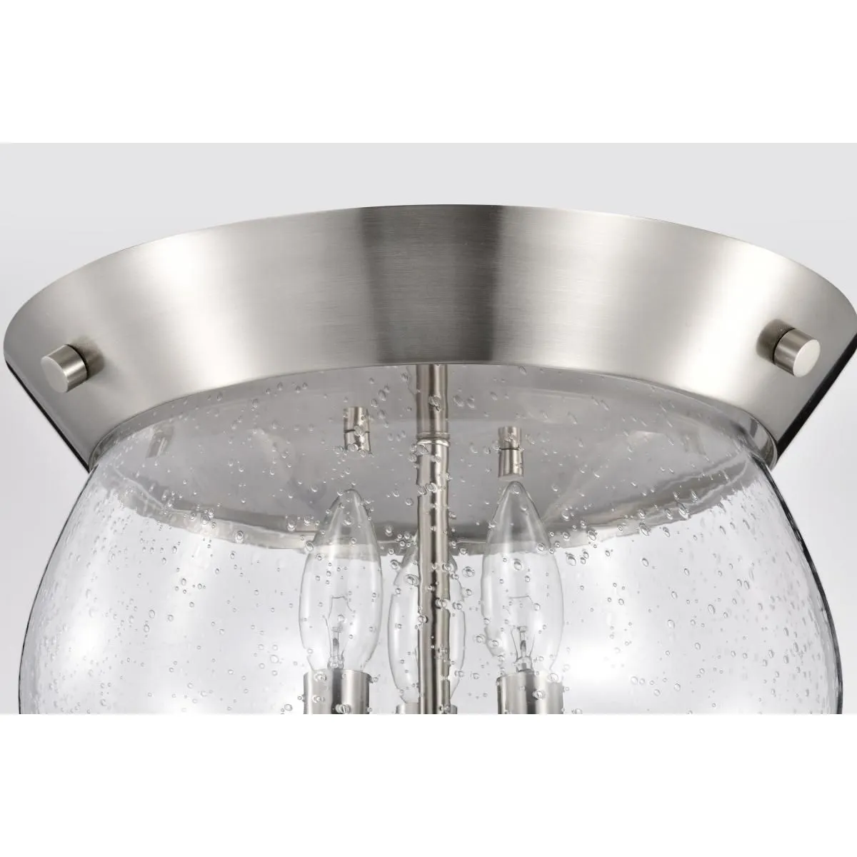 Boliver 14 in. 3 lights Flush Mount Light Brushed Nickel Finish