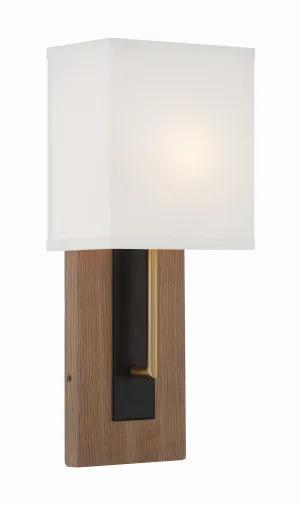 Brent 1 Light Matte Black   Vibrant Gold Sconce