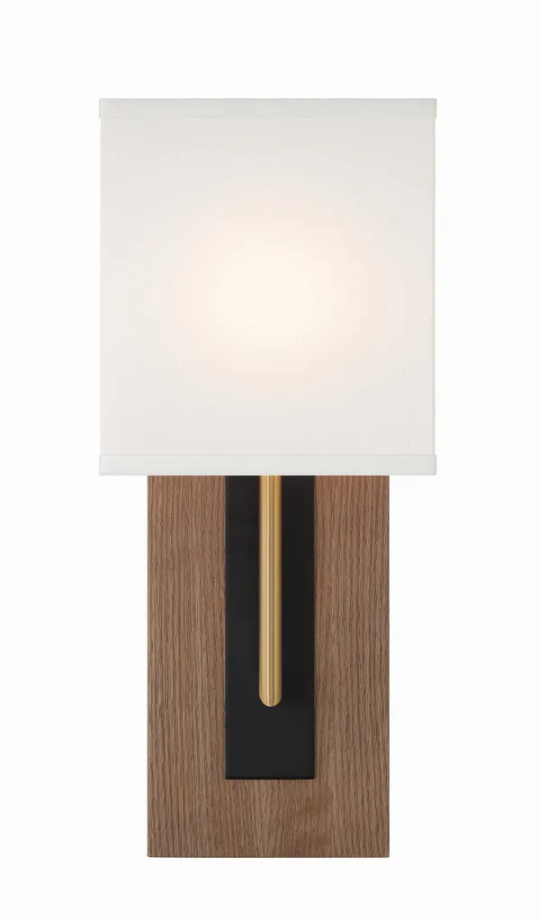 Brent 1 Light Matte Black   Vibrant Gold Sconce