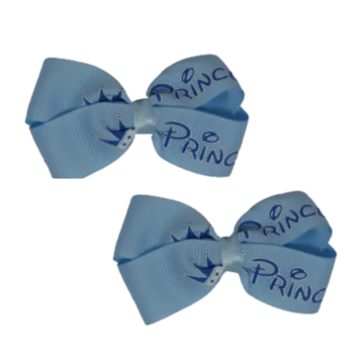 Cherish Hair Bow - Blue Prince 7.5cm