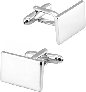 Classic Rectangle Stainless Steel Men's Cufflinks in Gift Box Classic Tuxedo Shirt Cuff Link for Wedding Formal Business