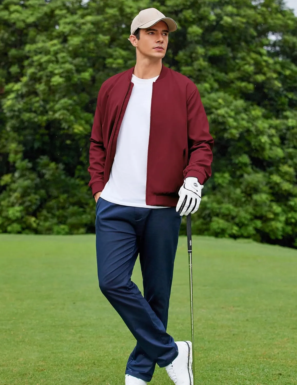 COOFANDY Men's Bomber Jacket Lightweight Casual Stylish Light Flight Jacket Windbreaker Varsity Jackets