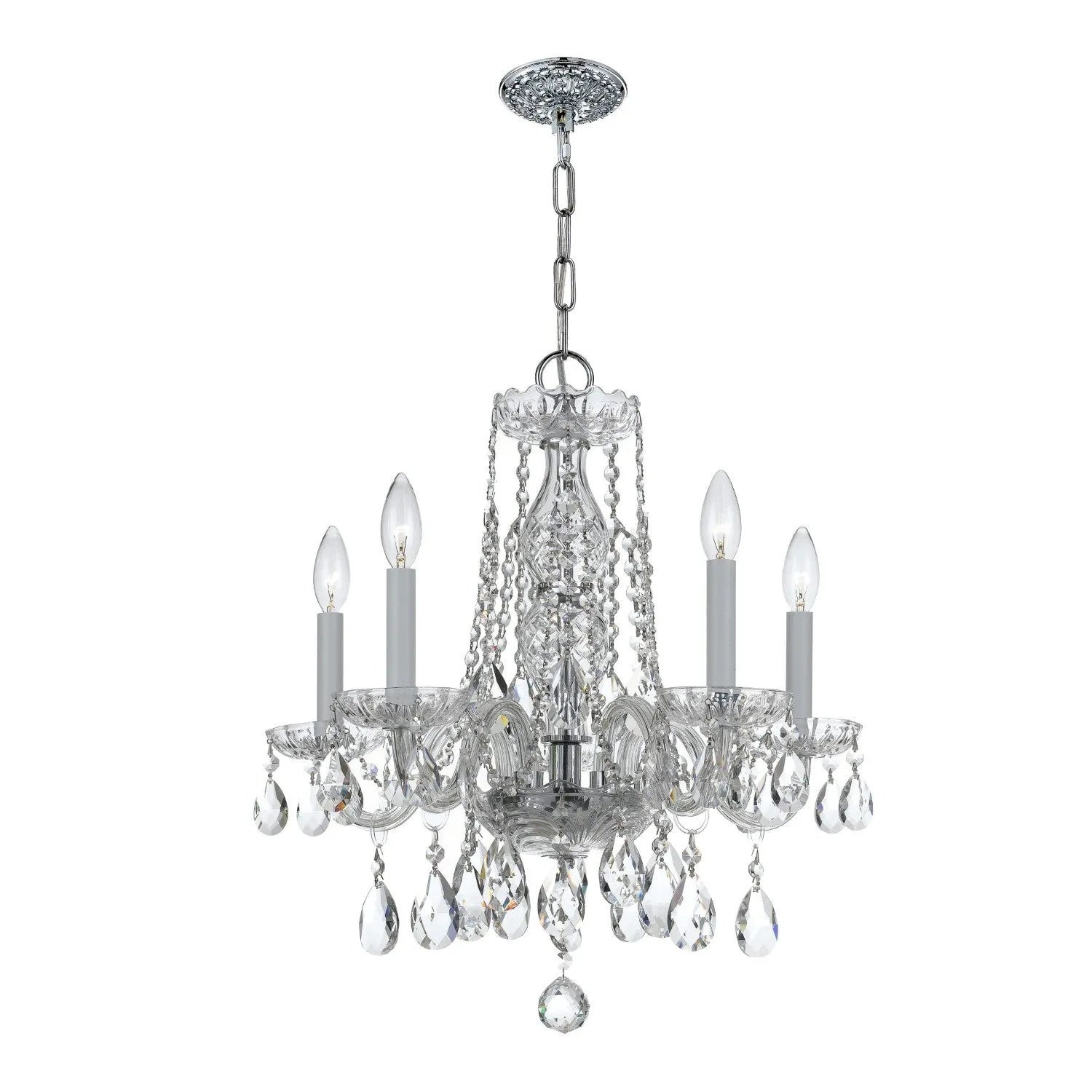 Crystorama 1061-CL-SAQ Traditional Crystal 5 Light Spectra Crystal Mini Chandelier