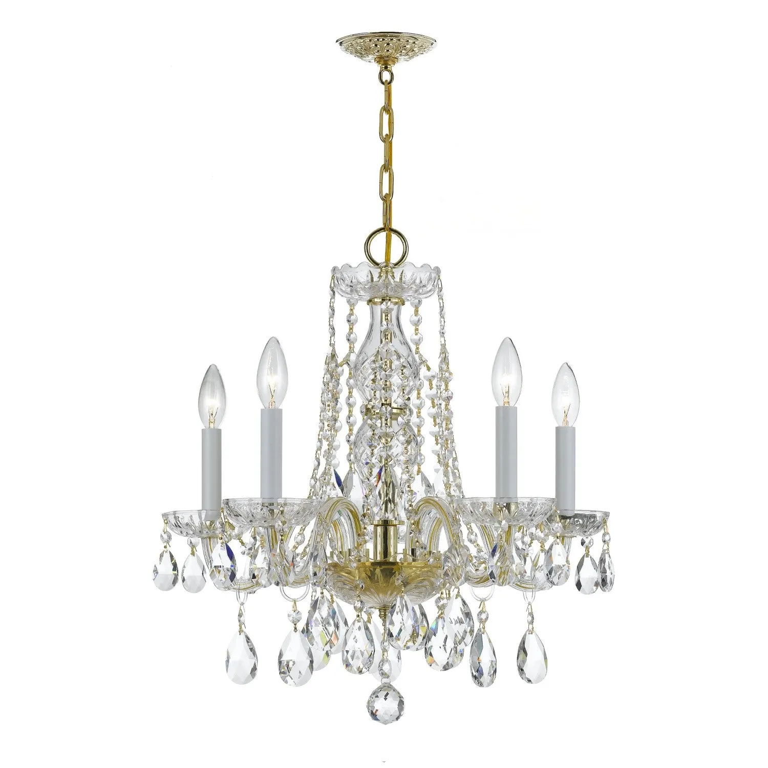 Crystorama 1061-CL-SAQ Traditional Crystal 5 Light Spectra Crystal Mini Chandelier