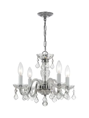 Crystorama 1064-CL-MWP Traditional Crystal 4 Light Hand Cut Crystal Mini Chandelier