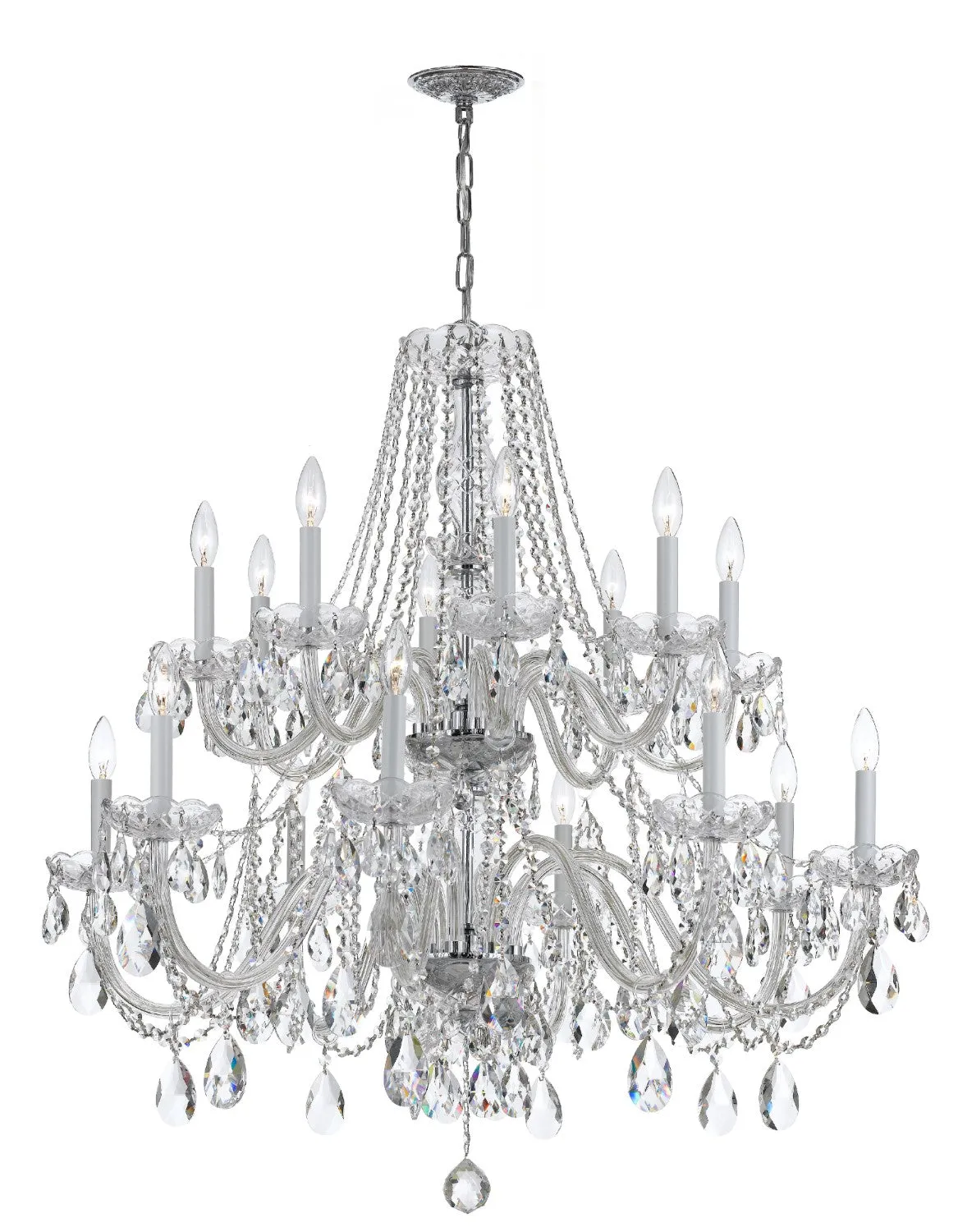 Crystorama 1139-CL-MWP Traditional Crystal 16 Light Hand Cut Crystal Chandelier