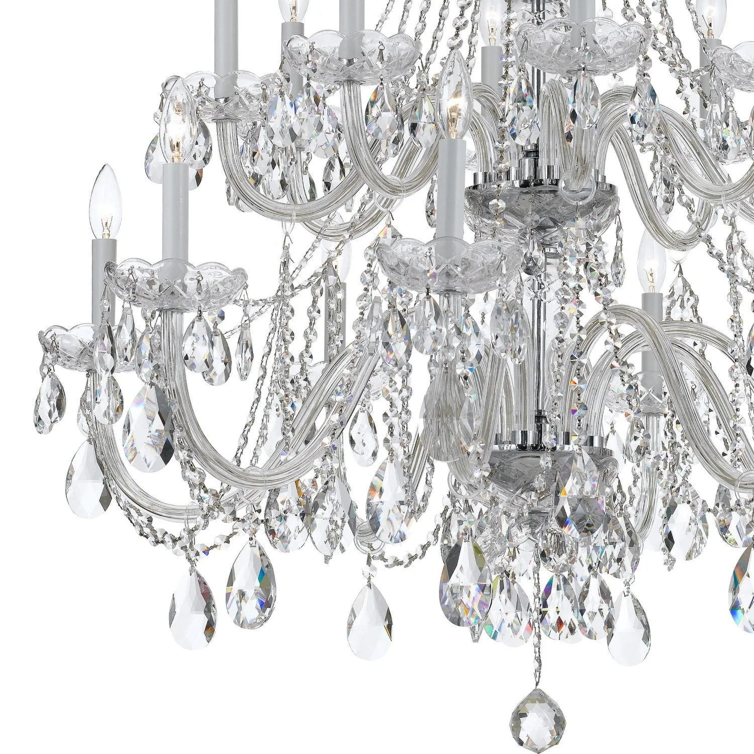 Crystorama 1139-CL-MWP Traditional Crystal 16 Light Hand Cut Crystal Chandelier
