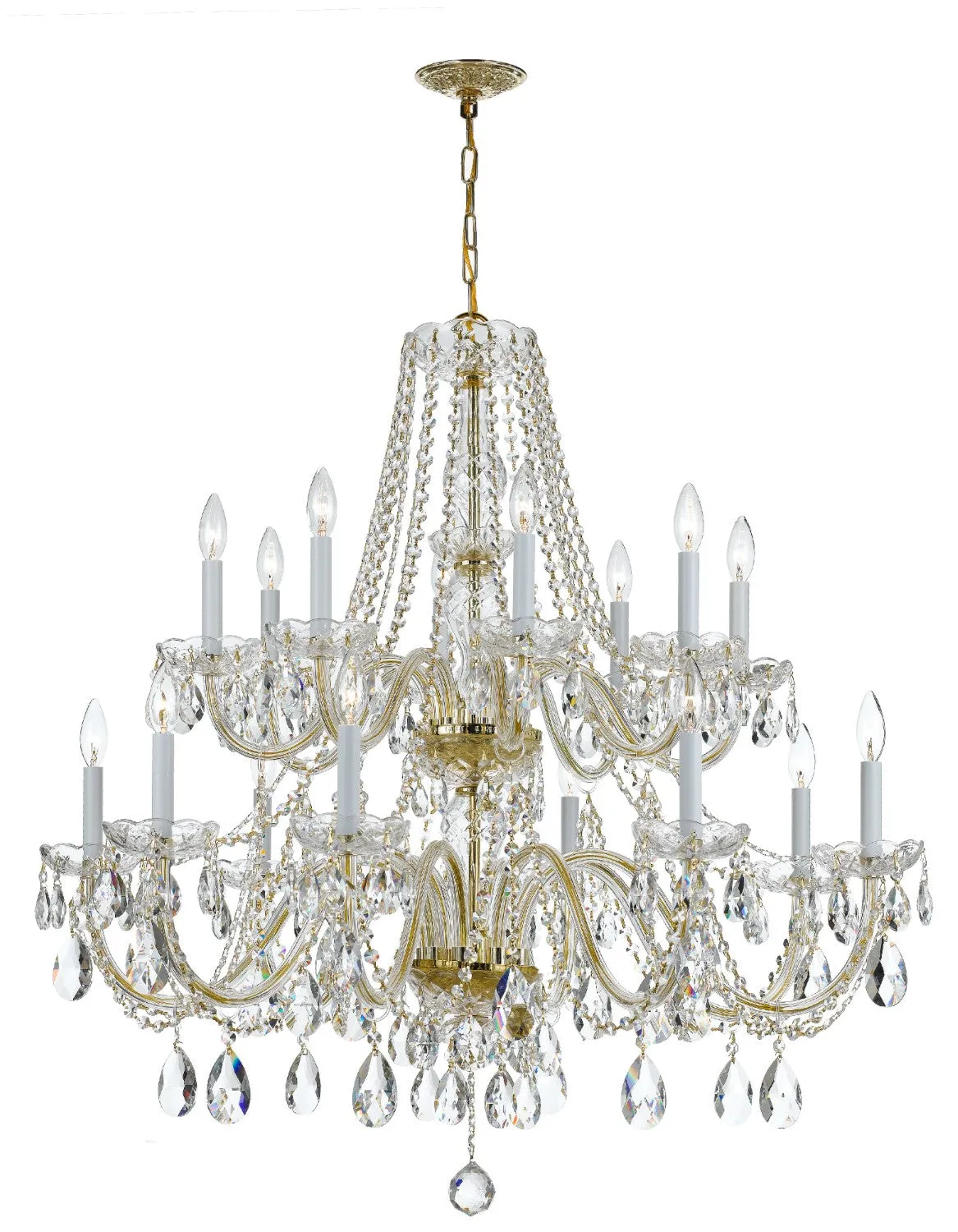 Crystorama 1139-CL-MWP Traditional Crystal 16 Light Hand Cut Crystal Chandelier