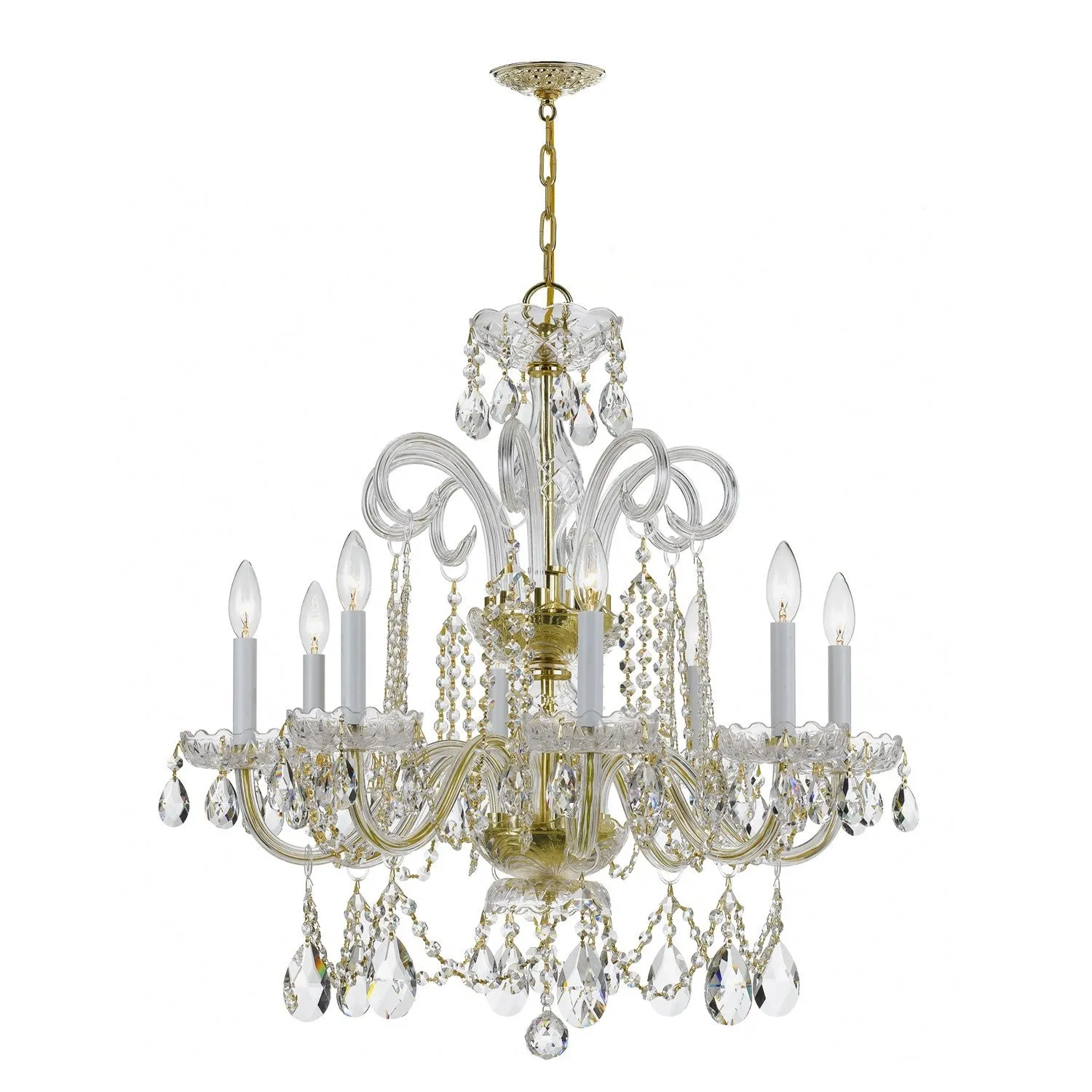 Crystorama 5008-CL-S Traditional Crystal 8 Light Swarovski Strass Crystal Chandelier
