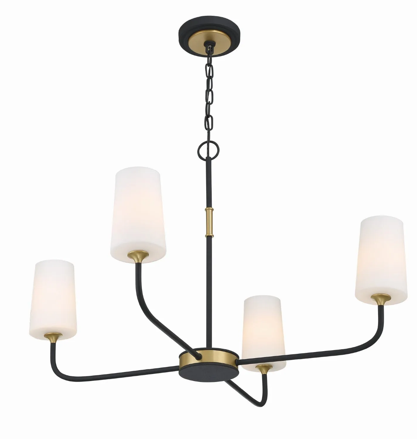 Crystorama NIL-70015-BF-MG Niles 4 Light Chandelier - Black Forged and Modern Gold