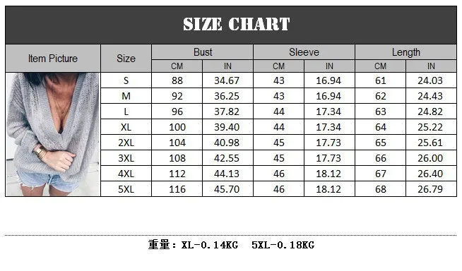 Deep V-neck Loose Thin Long Women Pullover Sweaters