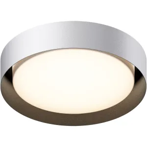 Echo 16 in. LED Flush Mount Light White Finish with Black interior