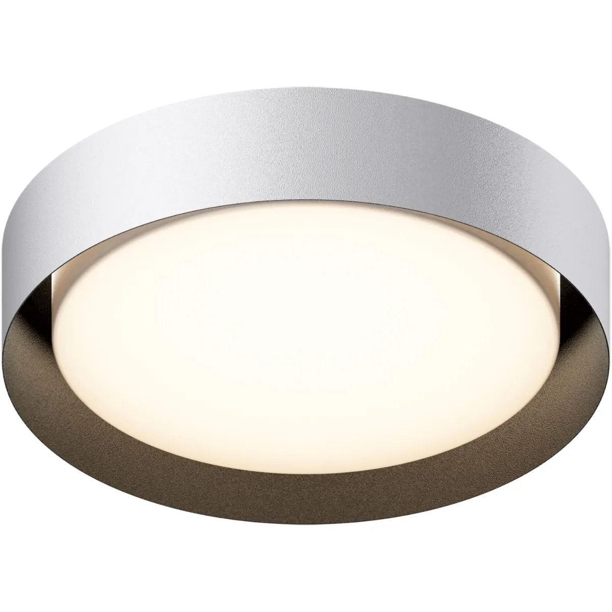 Echo 16 in. LED Flush Mount Light White Finish with Black interior