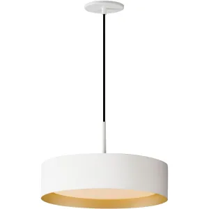Echo 16 in. LED Pendant Light White finish with Gold interior