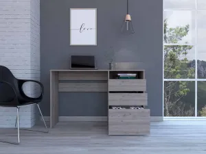 Echo Light Gray Computer Desk with Three Drawers By Homeroots