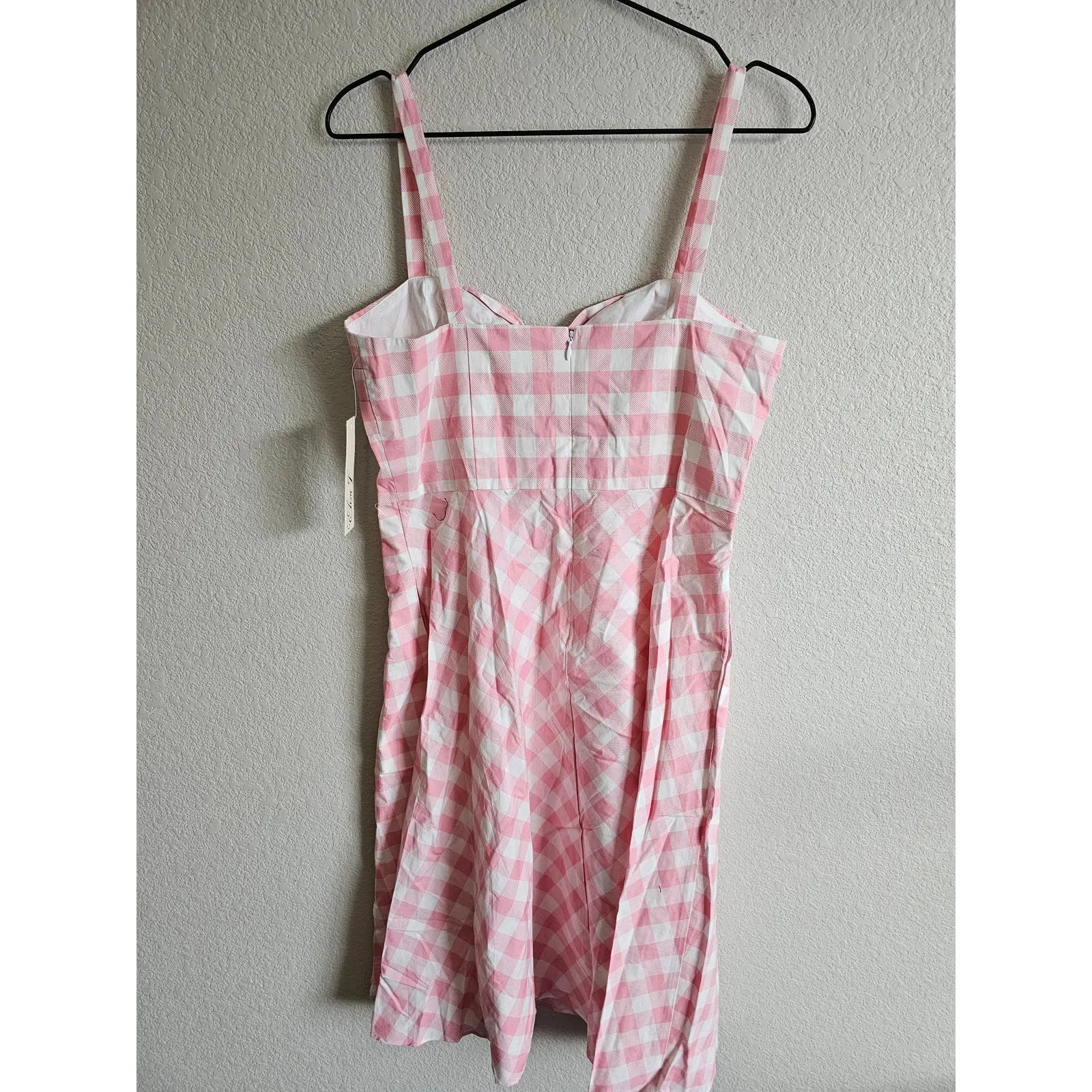 Eliza J Womens Sz 8P Pinup Style Light Pink Buffalo Plaid Midi Length NEW