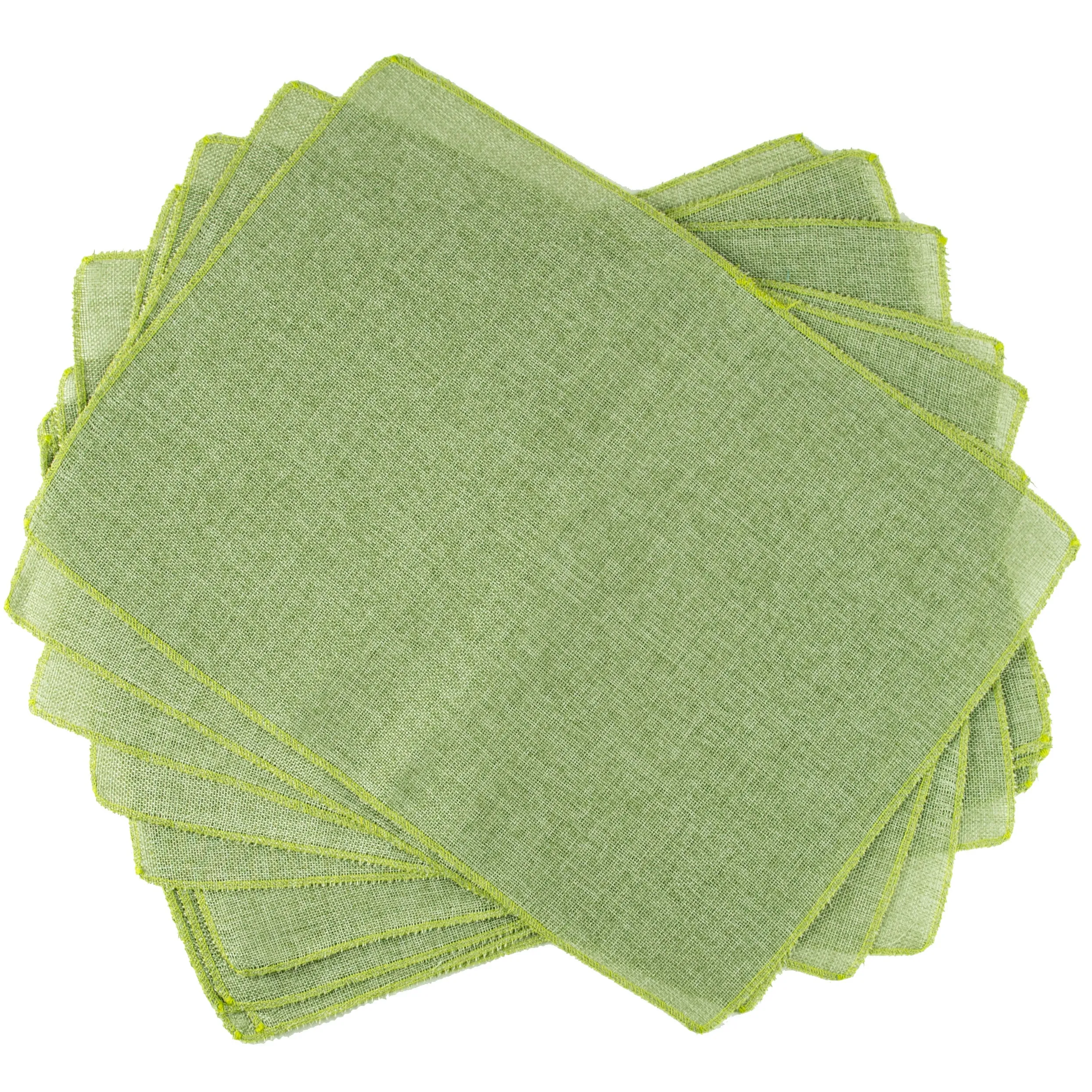 Faux Jute Placemats: Moss Green (10)