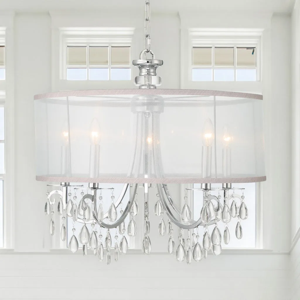 Hampton 5 Light Drum Shade Polished Chrome Chandelier