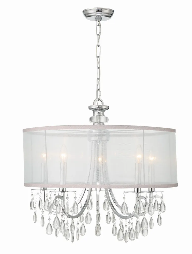 Hampton 5 Light Drum Shade Polished Chrome Chandelier