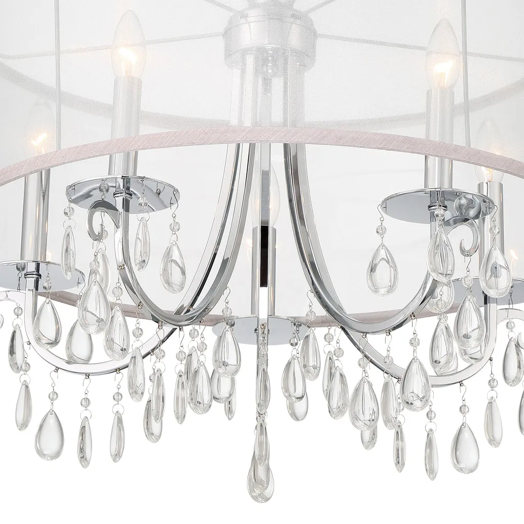 Hampton 5 Light Drum Shade Polished Chrome Chandelier
