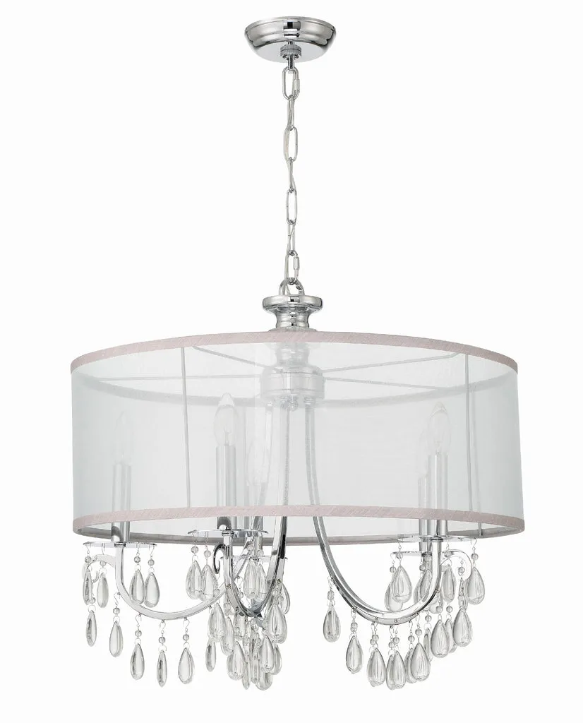 Hampton 5 Light Drum Shade Polished Chrome Chandelier