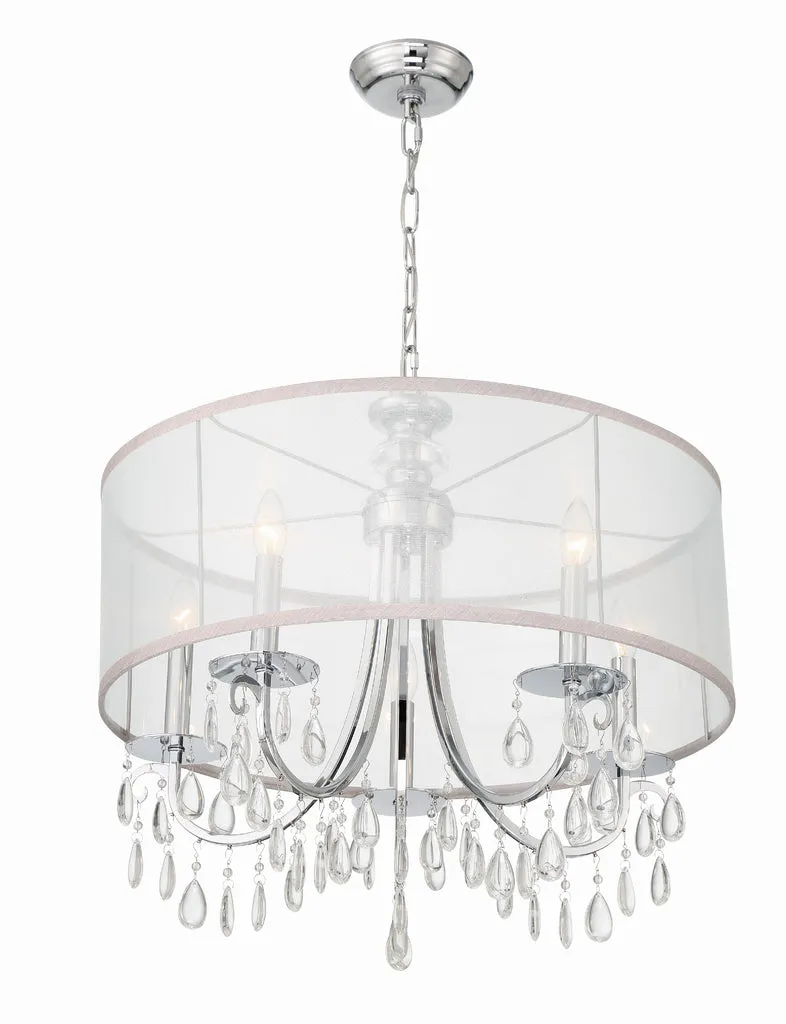 Hampton 5 Light Drum Shade Polished Chrome Chandelier
