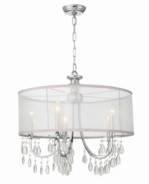 Hampton 5 Light Drum Shade Polished Chrome Chandelier