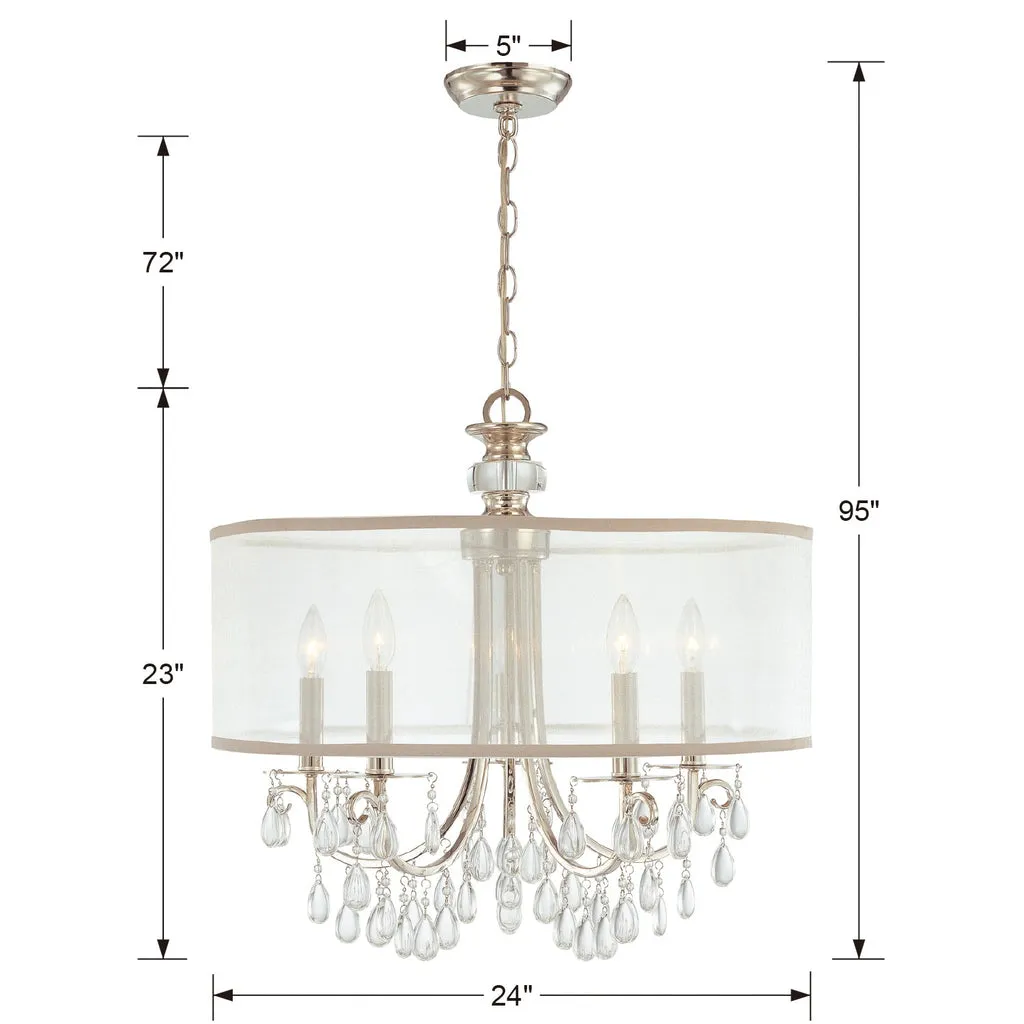 Hampton 5 Light Drum Shade Polished Chrome Chandelier