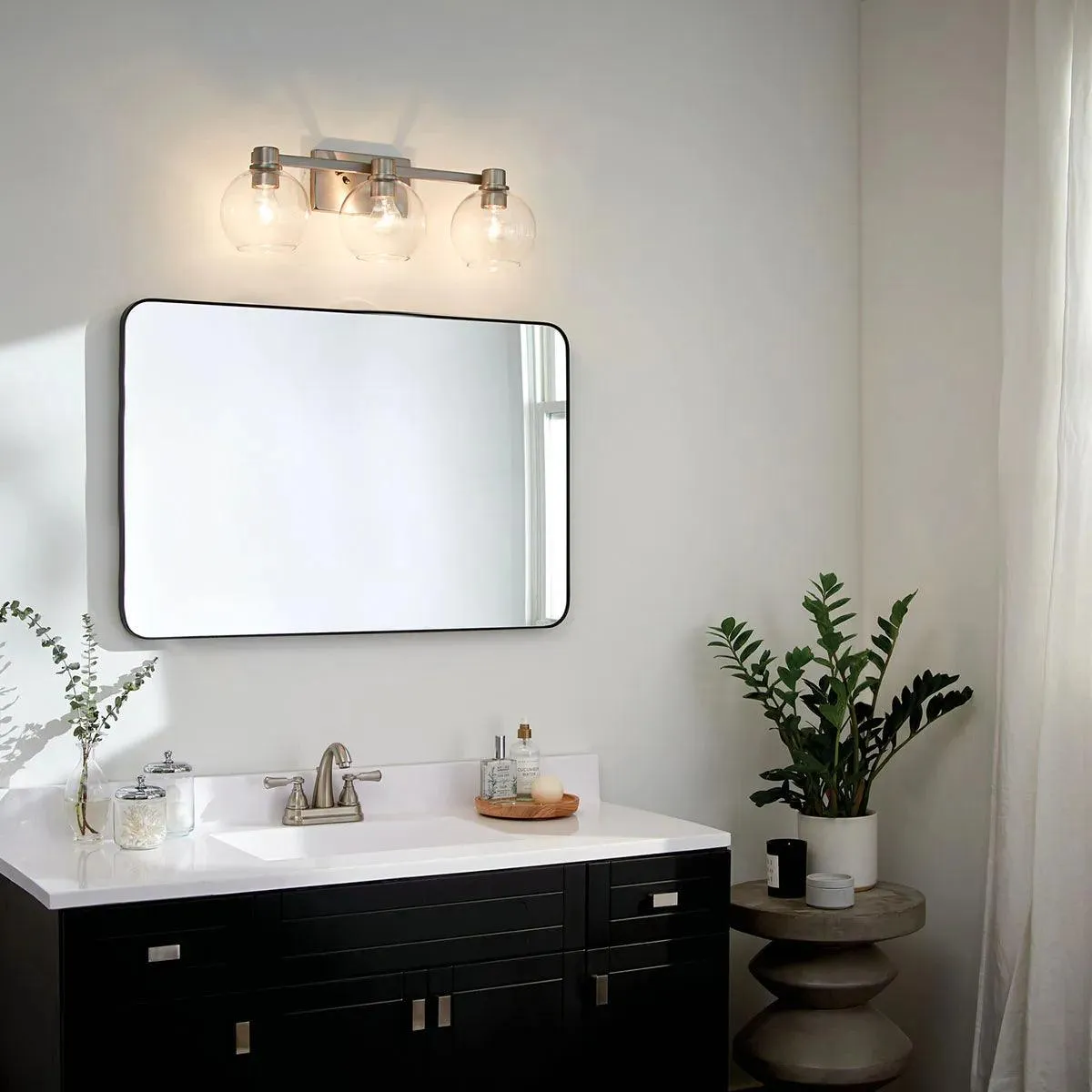 Harmony 25 In 3-Light Bathroom Vanity Light, Brushed Nickel Finish