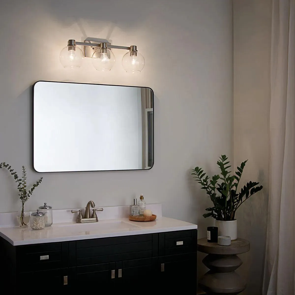 Harmony 25 In 3-Light Bathroom Vanity Light, Brushed Nickel Finish